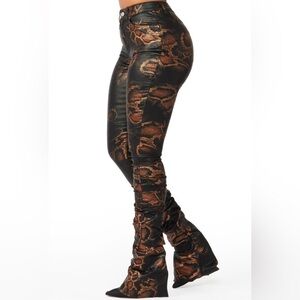 Rockstar Denim Snakeskin Stacked Pants